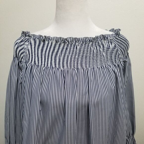 French Kiss Stripe Off the Shoulder Oversized Top M/L - Picture 5 of 12